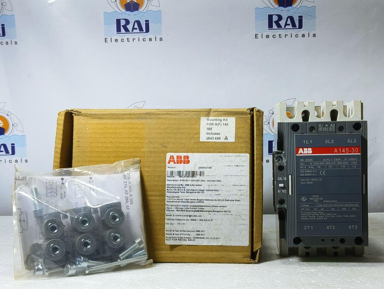 ABB A145-30 220-240V 50/60Hz 3-POLE MAGNETIC CONTACTOR A14530