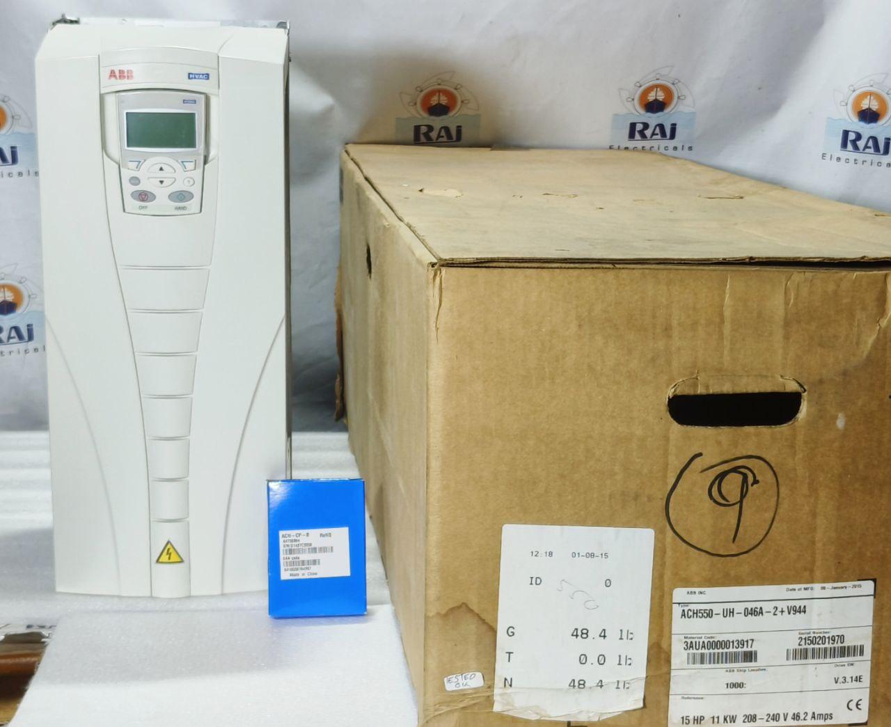 ABB ACH550-UH-046A-2+V944 15HP 11KW 240V 3 PH HVAC VARIABLE FREQUENCY DRIVE