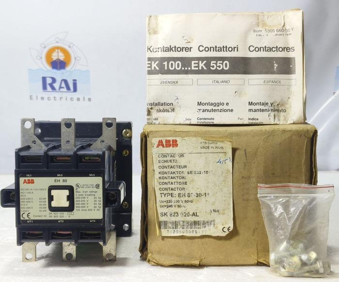 ABB MAGNETIC CONTACTOR EH 80 415V COIL 600VAC 3 POLE