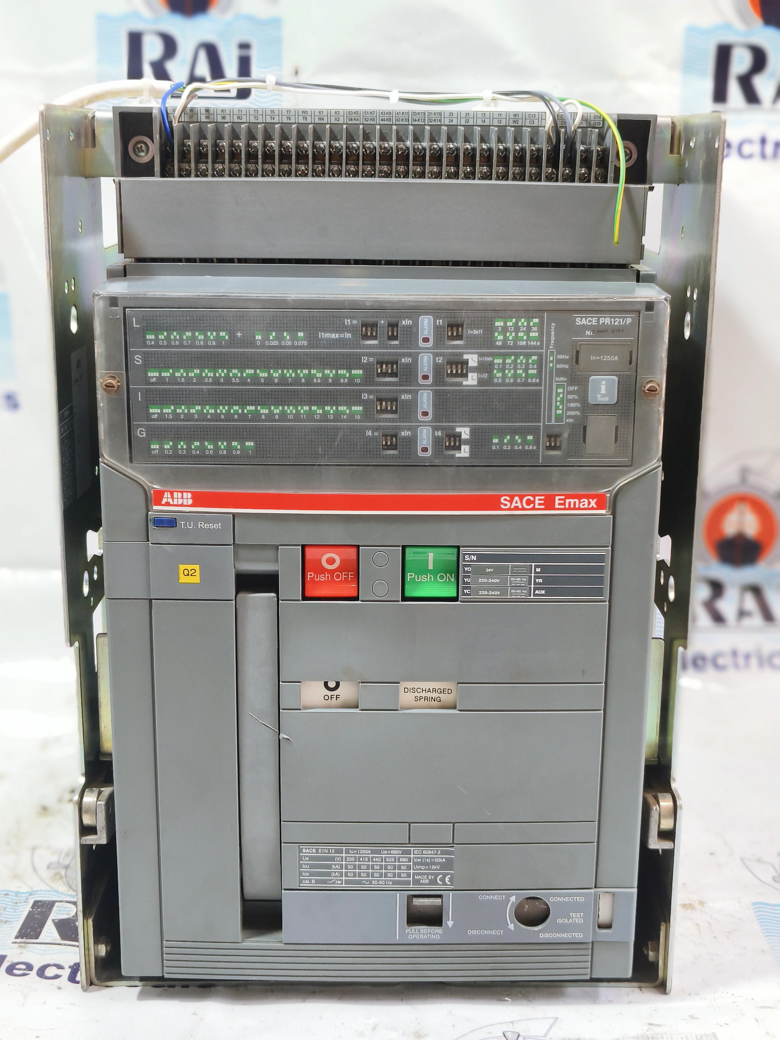 ABB SACE E1N 12 PR121/P AIR CIRCUIT BREAKER 1250A 3 POLE 12kV 220-240V