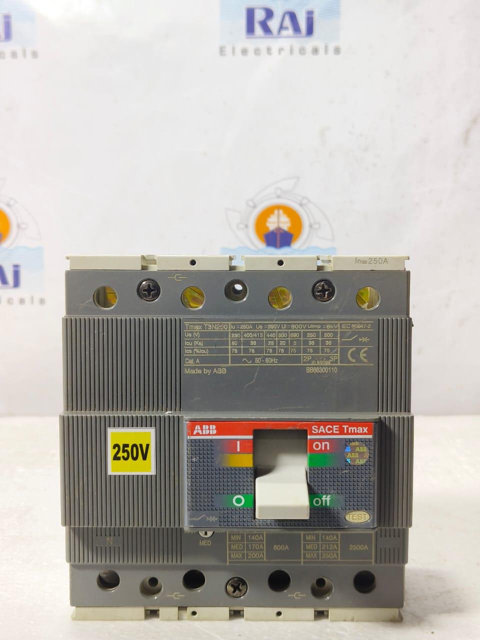 ABB TMAX T3N 250 250AMP CIRCUIT BREAKER MCCB 4 POLE