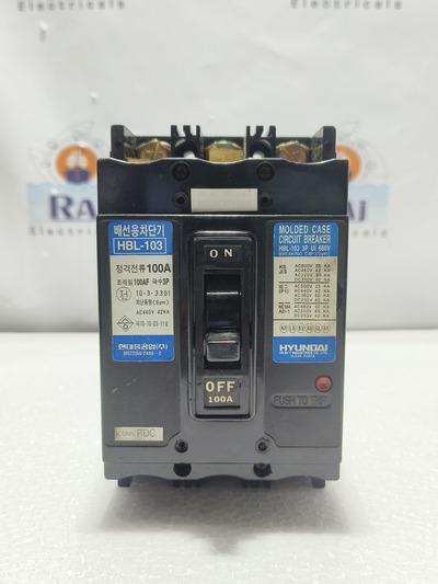 HYUNDAI HBL-103, 100A, CIRCUIT BREAKER 100AF AC440V 42KA MCCB 3P