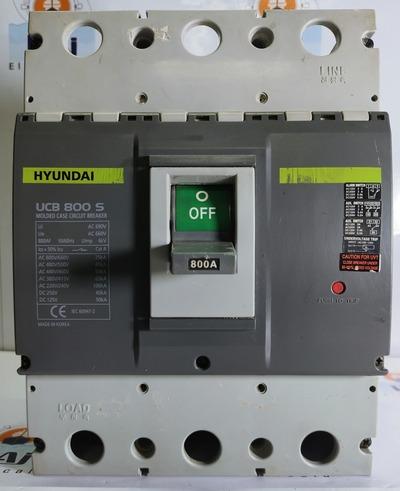 HYUNDAI UCB 800S MCCB 800 A 65 kA at 380/415V AC 3 POLE