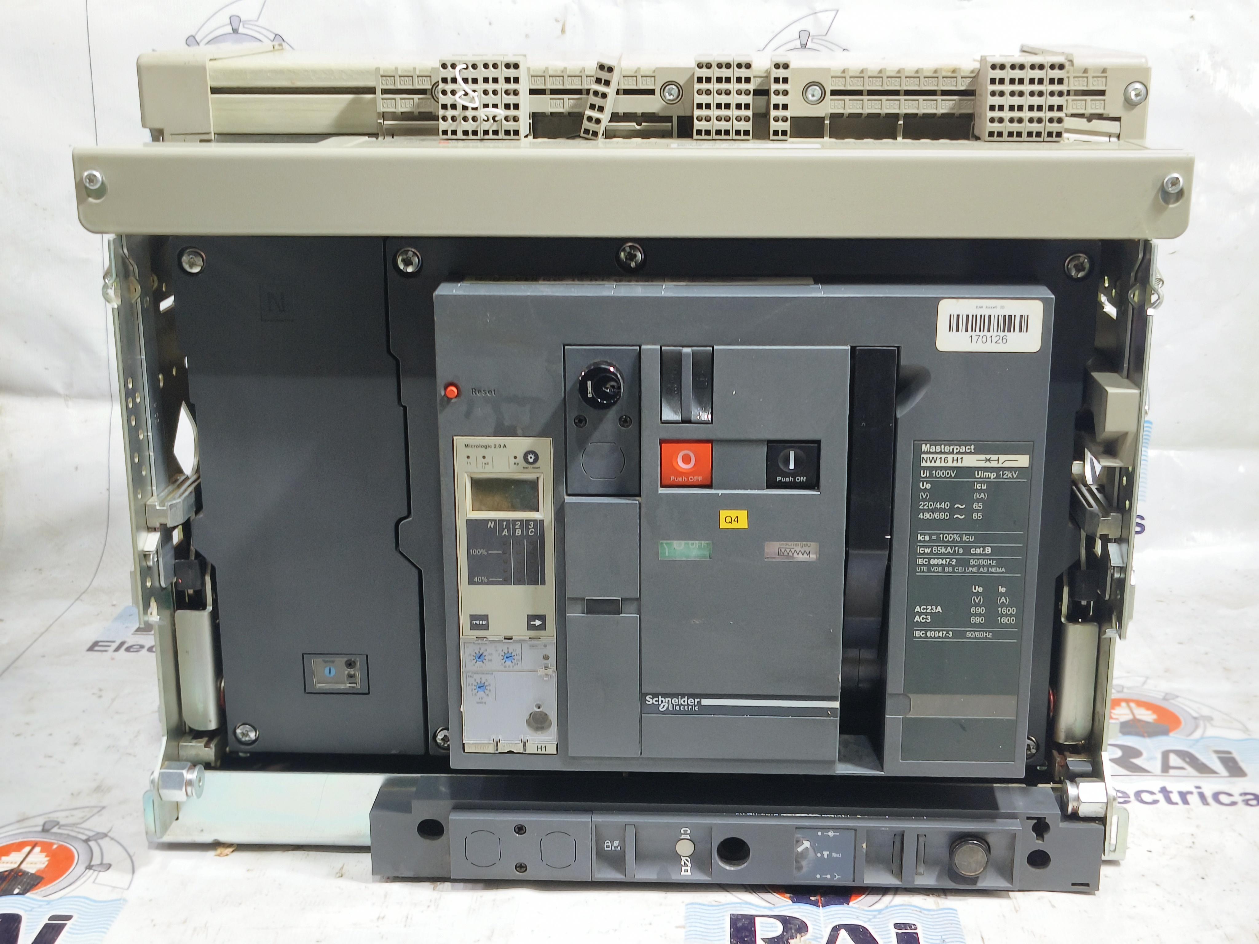 MERLIN GERIN NW16 H1 1600 AMP 3 POLE AIR CIRCUIT BREAKER 