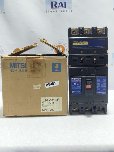 MITSUBISHI NF225-UP 150Amp. NO-FUSE BREAKER MCCB 3P, 100-120VAC