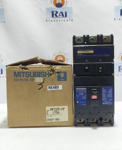 MITSUBISHI NF225-UP 175 Amp. NO-FUSE BREAKER MCCB 3P, 100-120VAC