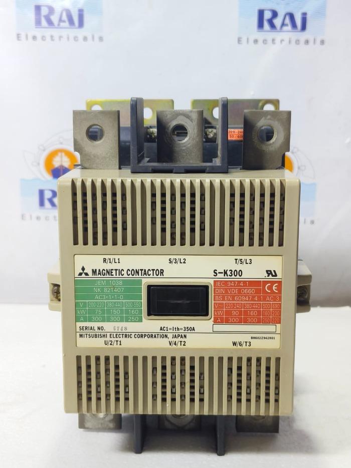 MITSUBISHI S-K300 300AMP MAGNETIC CONTACTOR 3 POLE