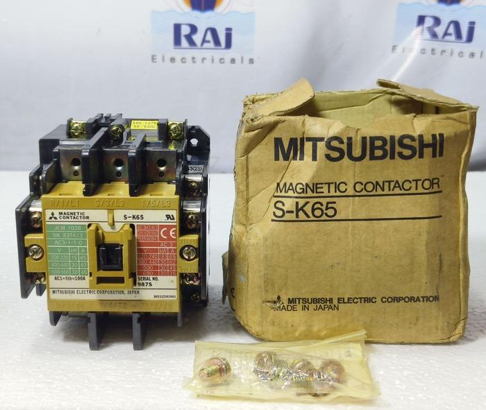 MITSUBISHI S-K65 3POLE 100A MAGNETIC CONTACTOR COIL VOLTAGE 100-127V SK65