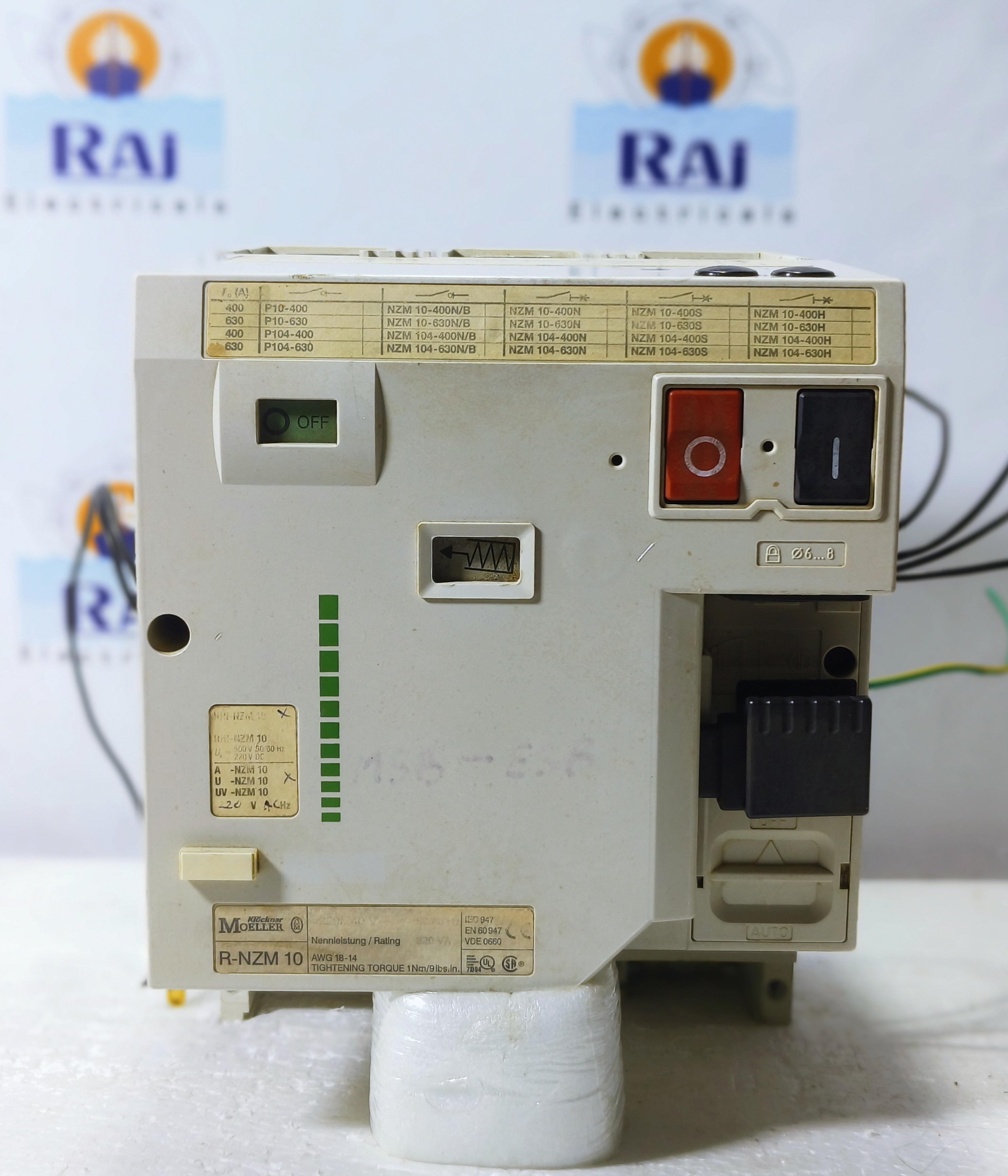 MOELLER NZM 10-400 S 400A 220VDC R-NZM 10 MOTOR CIRCUIT BREAKER ZM-400-NZM10