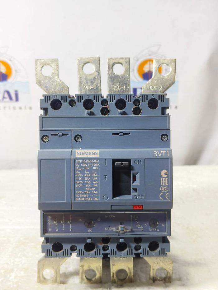 SIEMENS 3VT1710-20M36-0AA0 100 AMP CIRCUIT BREAKER MCCB 4 POLE