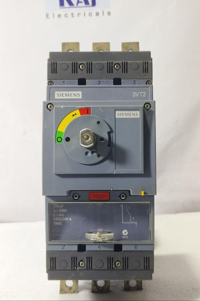 SIEMENS 3VT2 circuit breaker 3VT2 200 Amps, Icu=36kA, 415V AC 3-pole