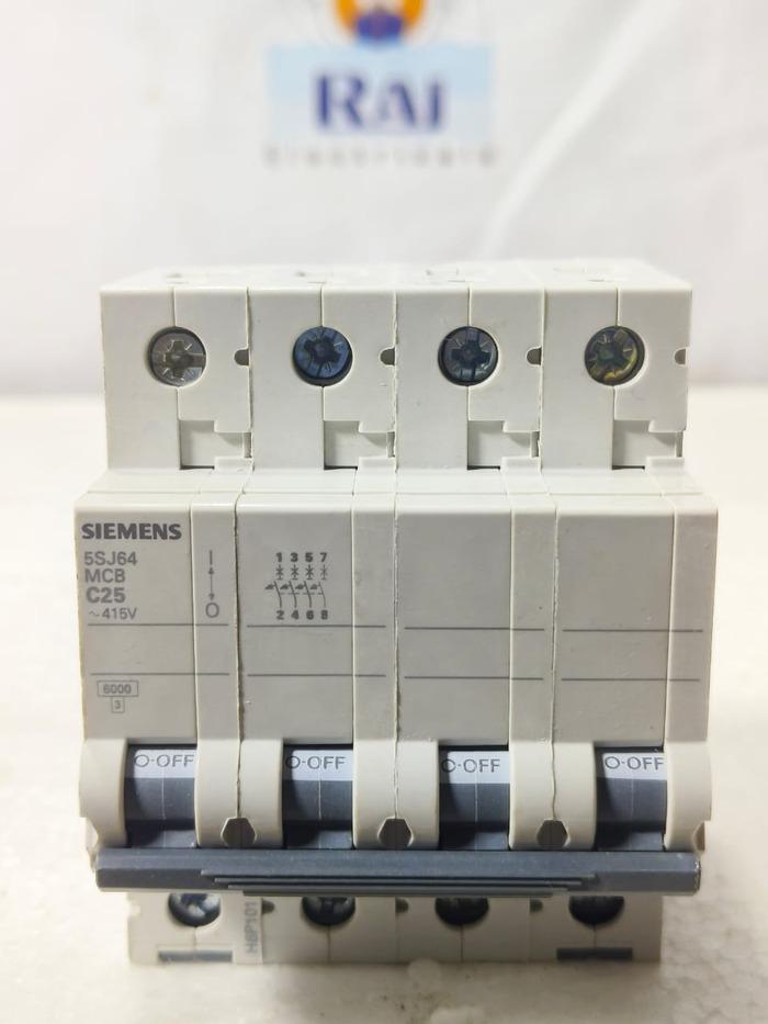 SIEMENS 5SJ6 25 AMP MCB 4 POLE