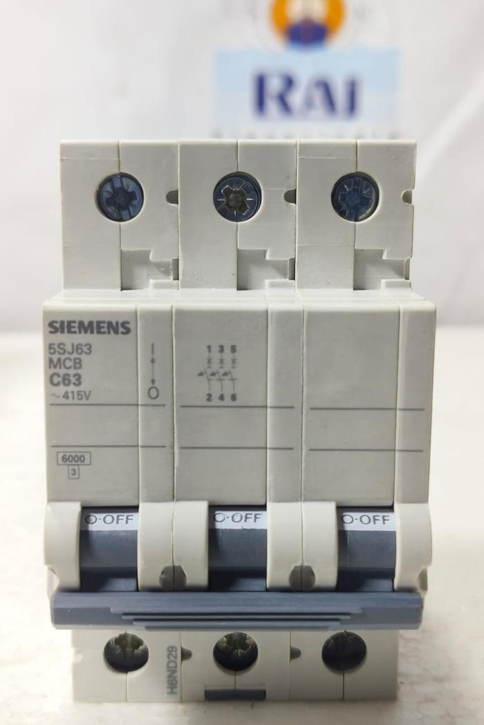 SIEMENS 5SJ63 63 AMP MCB 3 POLE