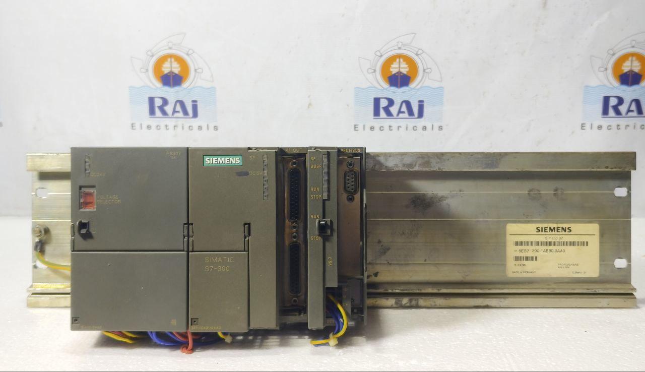 SIEMENS PS307 307-1EA00-0AA0 WITH SIMATIC S7-300 AND CP 342-5 PLC MODULE RACK