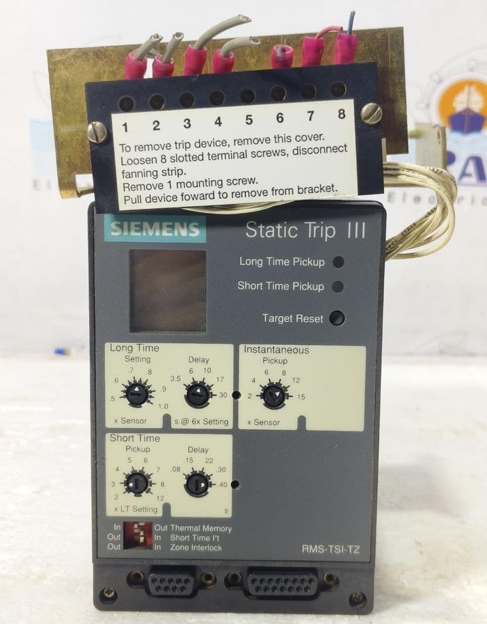 SIEMENS RMS-TSI-TZ STATIC TRIP III CIRCUIT BREAKER TRIP UNIT 18-483-905-506