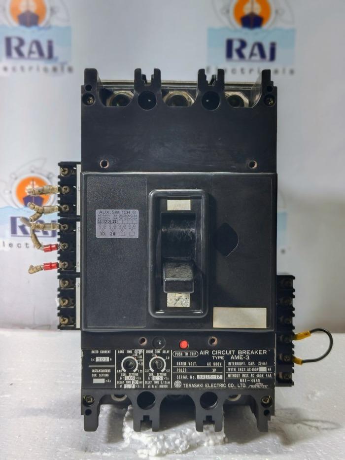 TERASAKI AIR CIRCUIT BREAKER TYPE AME-3 103AMP 3POLE 600VAC